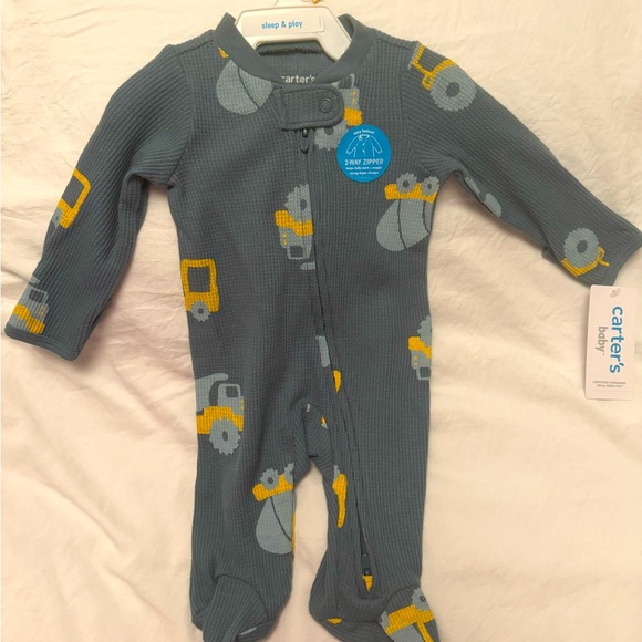 Carter’s 2 way zip  Construction Cars sleep and play pajamas - Picture 2 of 2